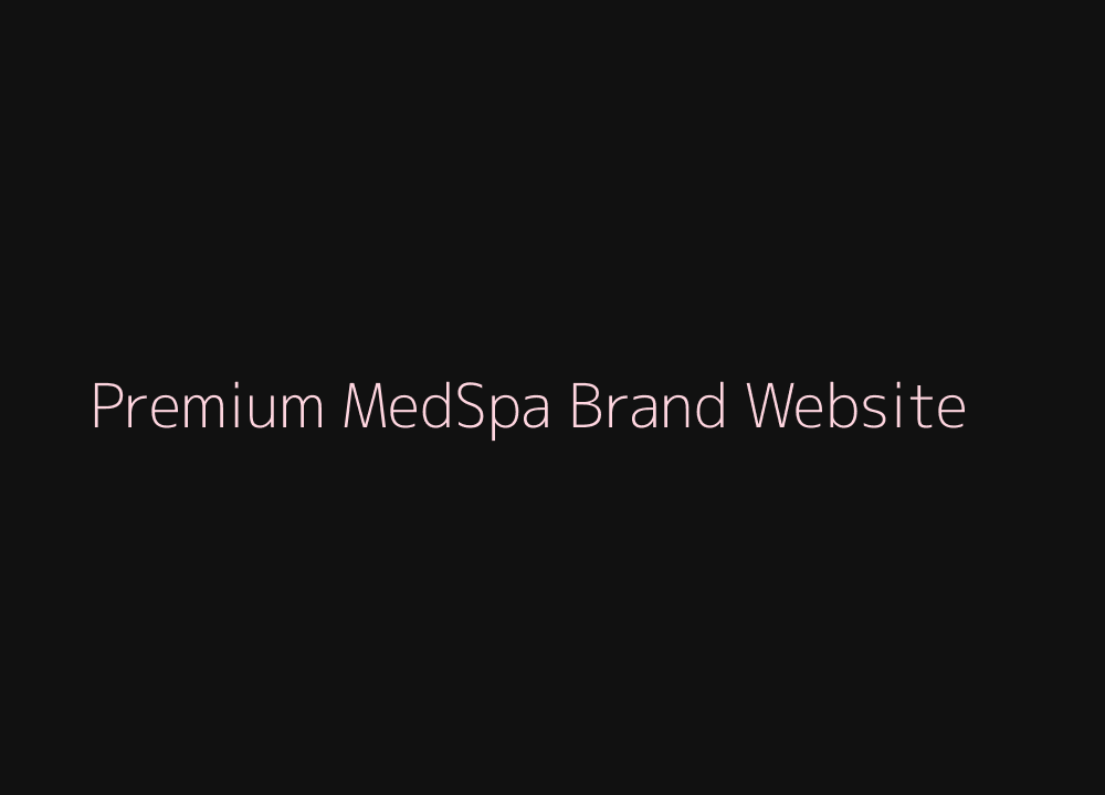 Premium MedSpa brand website design