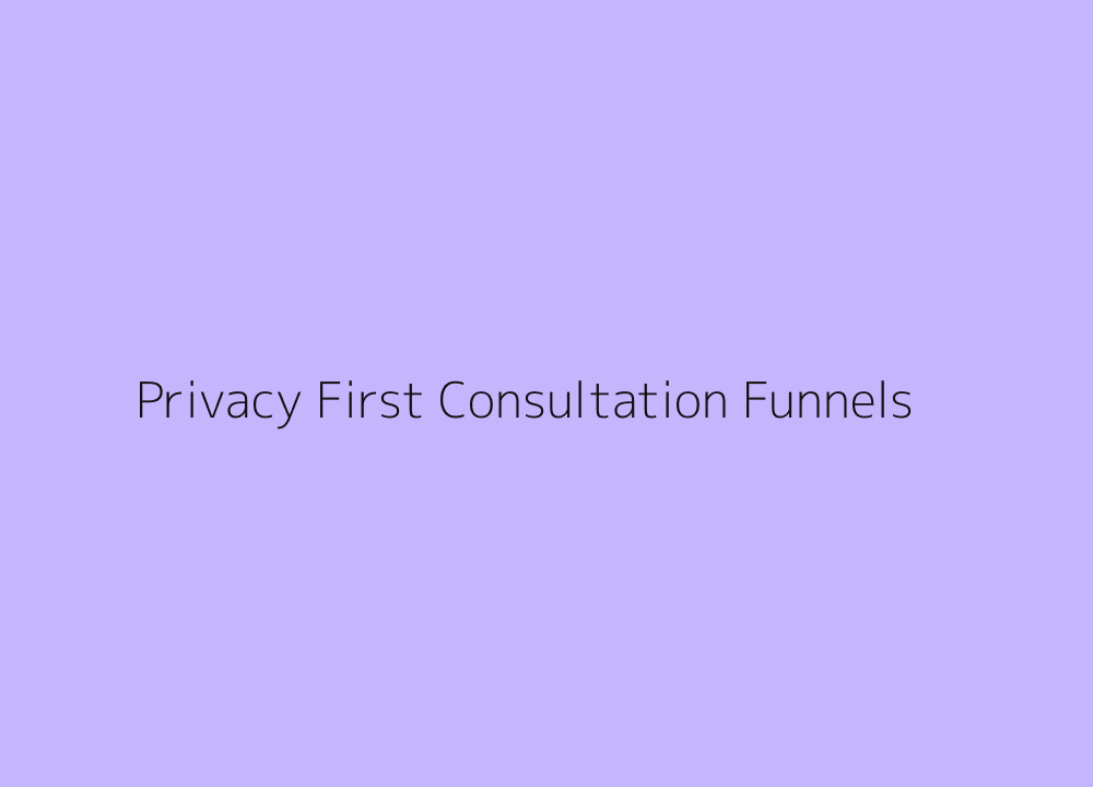 Privacy-first labiaplasty consultation funnel design