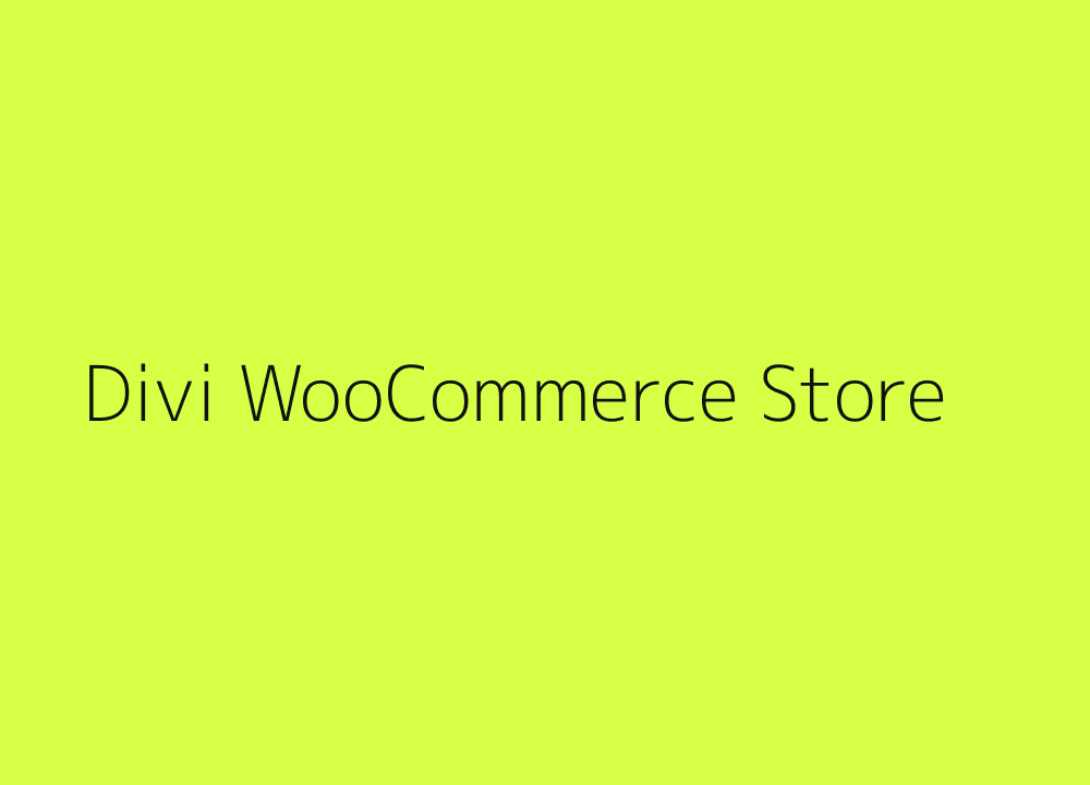 Divi WooCommerce store design and optimization