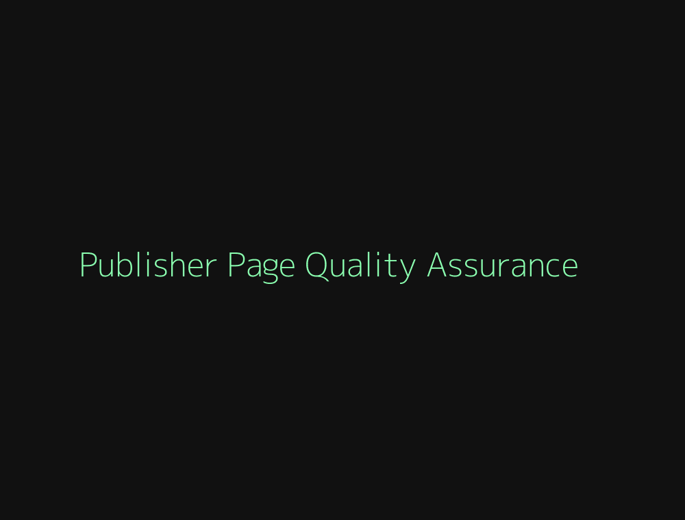 Publisher and page quality assurance for white label links