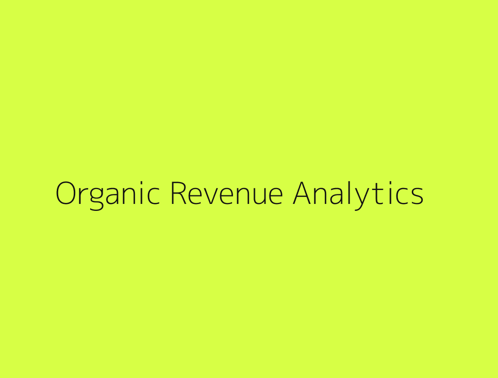 Shopify catalog contribution, conversion and organic revenue analytics