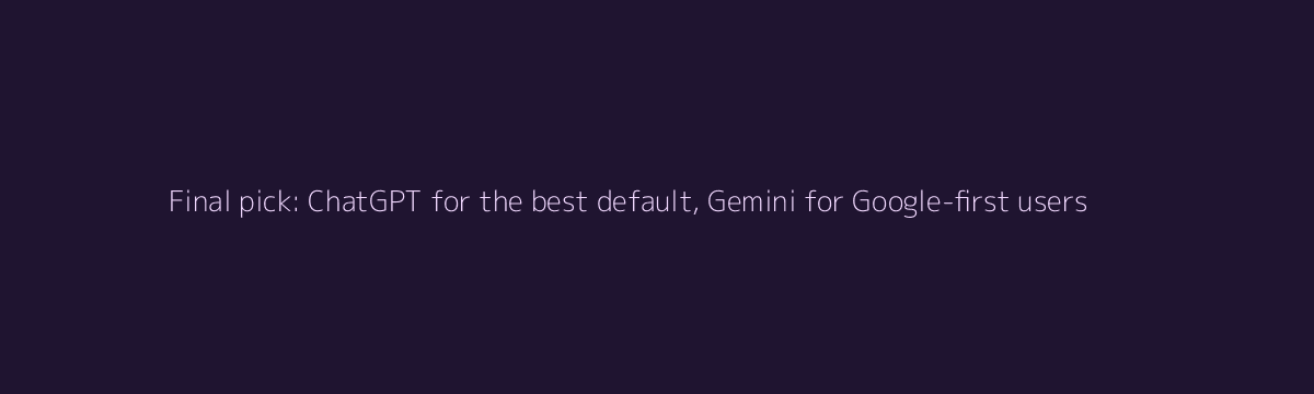 Final recommendation
