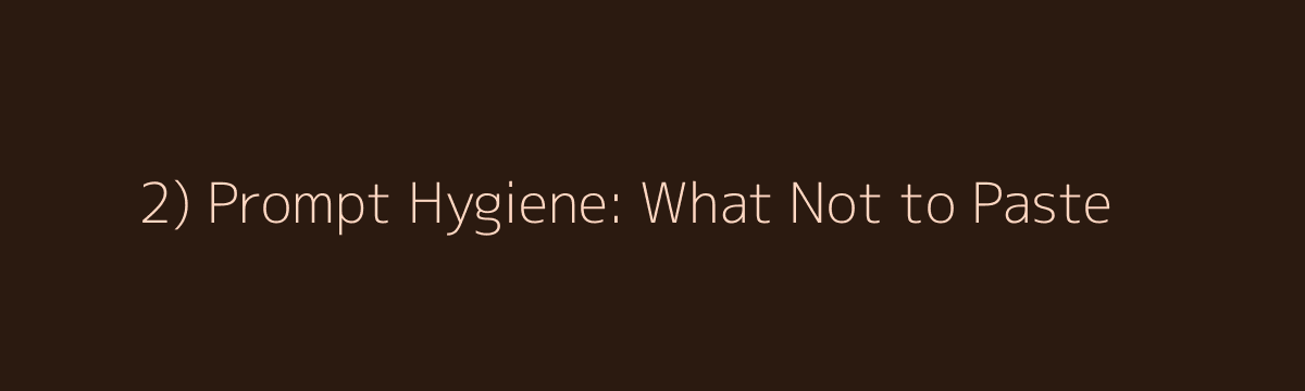 Prompt hygiene section banner