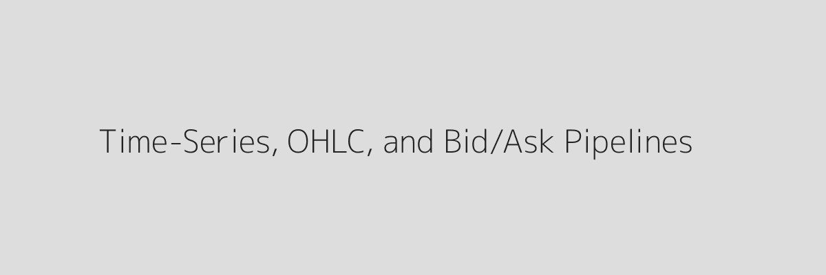 Data flow showing time-series, OHLC, and bid/ask endpoints feeding a pricing and risk pipeline