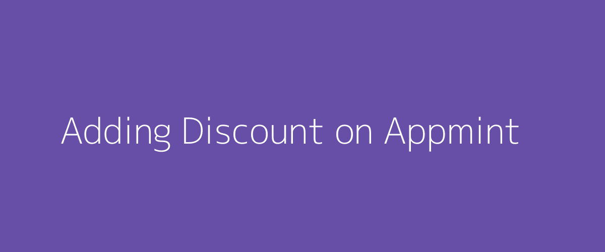 Adding Discount on Appmint