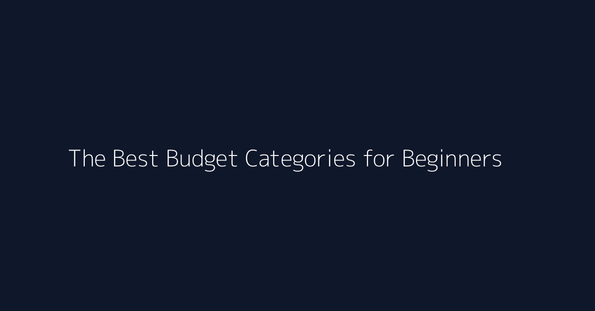The Best Budget Categories for Beginners featured image