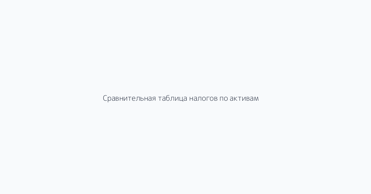 Сравнительная таблица налогов по активам