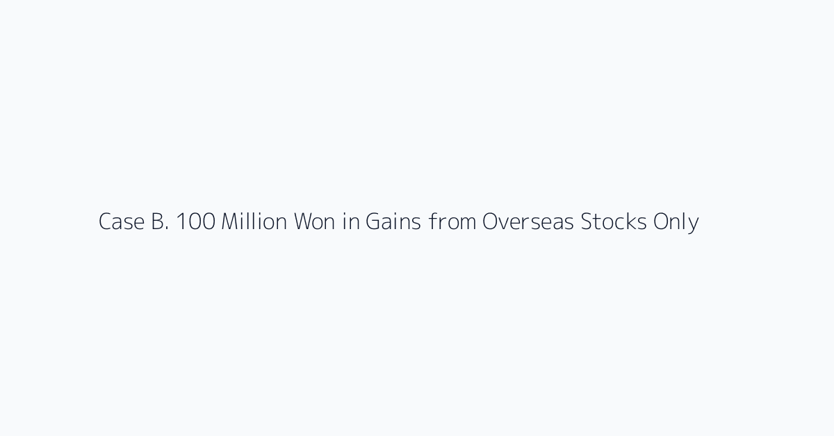 Case B. 100 Million Won in Gains from Overseas Stocks Only