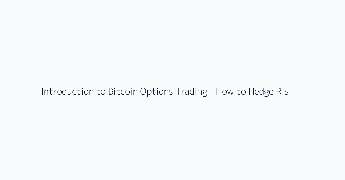 Introduction to Bitcoin Options Trading - How to Hedge Risk with Call/Put Options