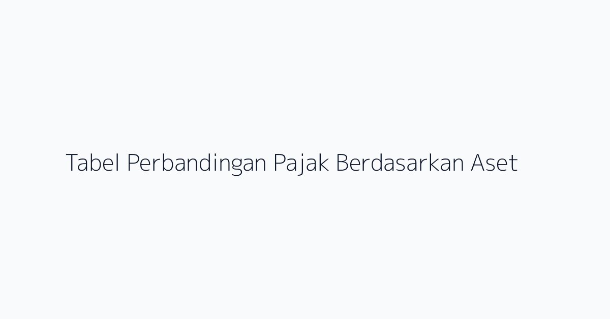 Tabel Perbandingan Pajak Berdasarkan Aset