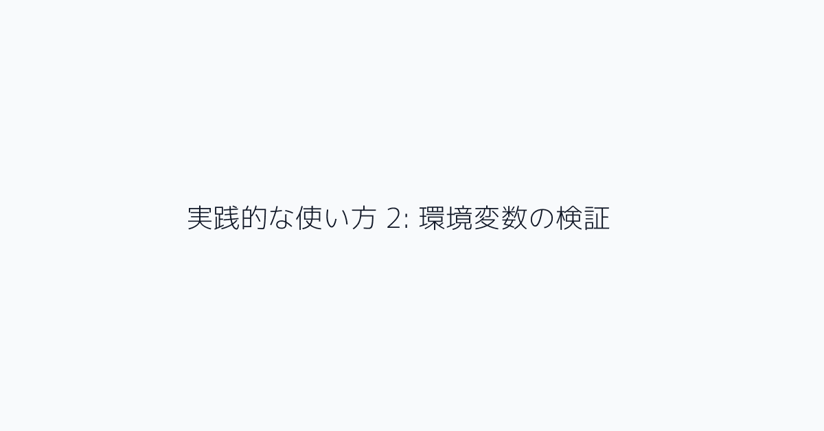 実践的な使い方 2: 環境変数の検証