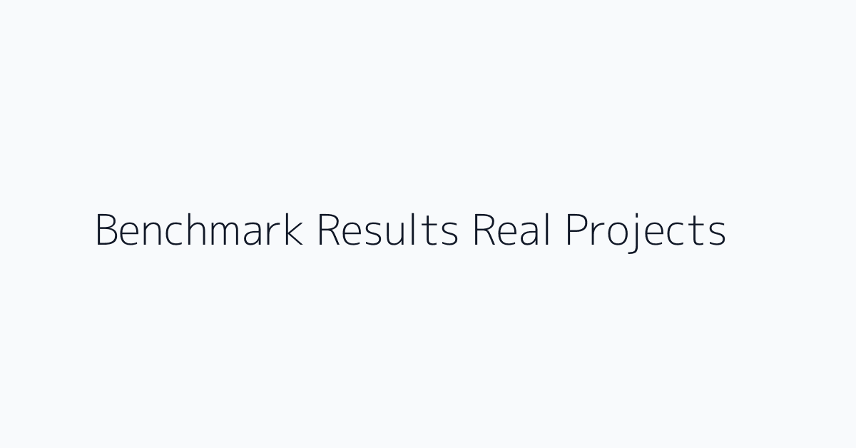 Benchmark Results Real Projects