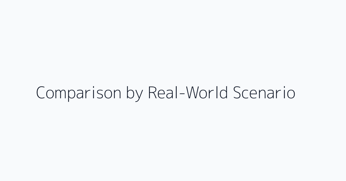 Comparison by Real-World Scenario