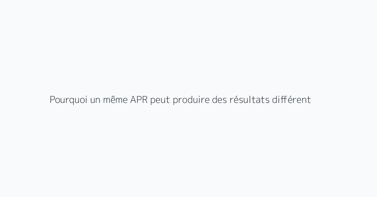 Pourquoi un même APR peut produire des résultats différents Lido et Rocket Pool peuvent af