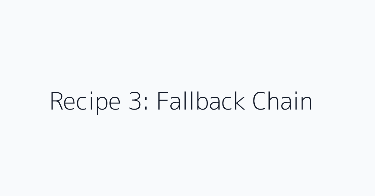 Recipe 3: Fallback Chain