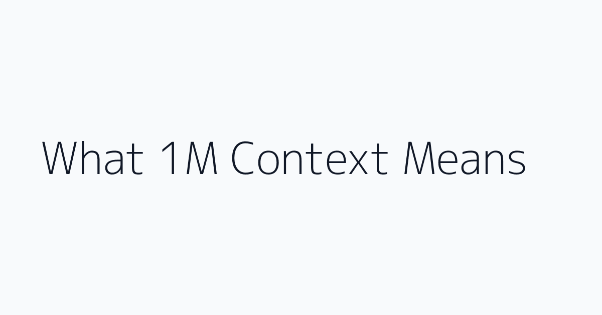 What 1M Context Means