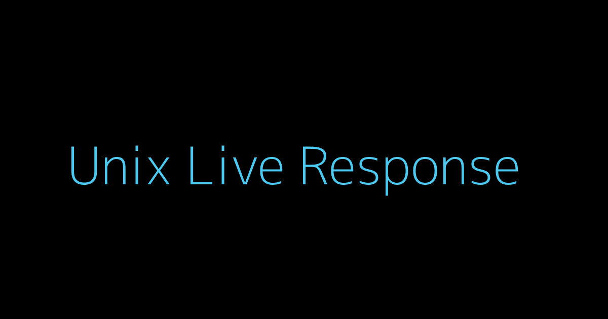 Unix Live Response Tools Cover
