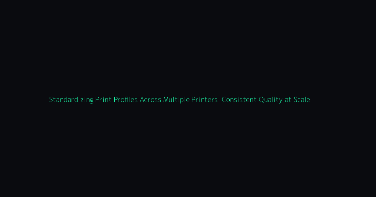 Standardizing Print Profiles Across Multiple Printers: Consistent Quality at Scale hero image