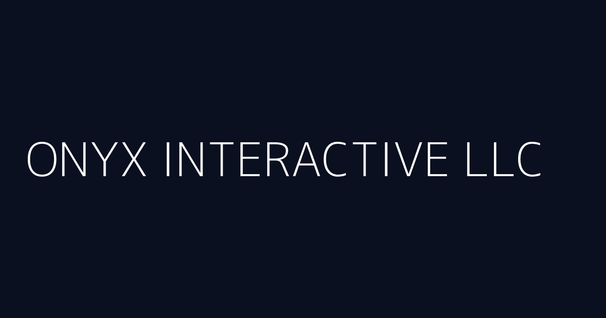 ONYX INTERACTIVE INC — Mobile App Development