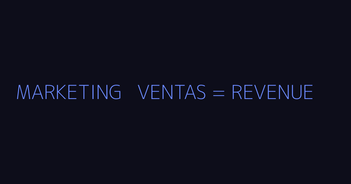 Diagrama de alineación Marketing y Ventas con Revenue en el centro