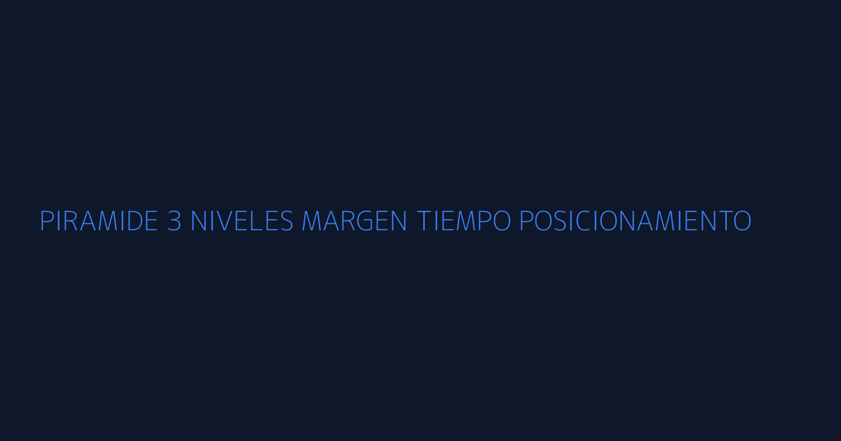 Pirámide de 3 niveles: Margen base, Tiempo medio, Posicionamiento cima
