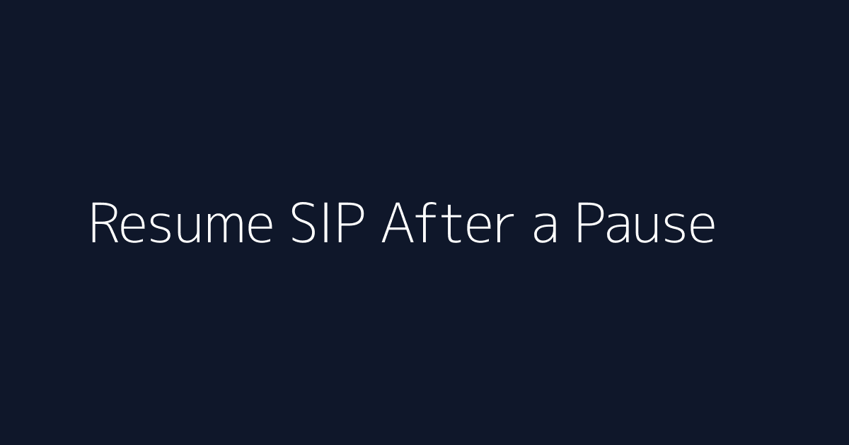 Featured image for How to Resume SIP After a Pause