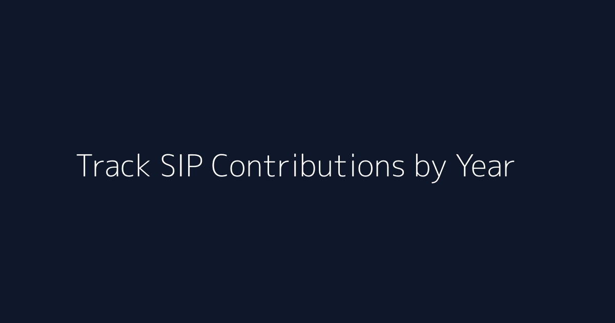 Featured image for How to Track SIP Contributions by Year