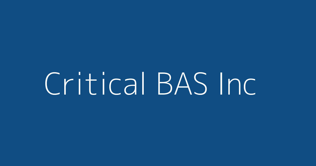 Critical BAS Inc — BMS & EPMS for Critical Facilities
