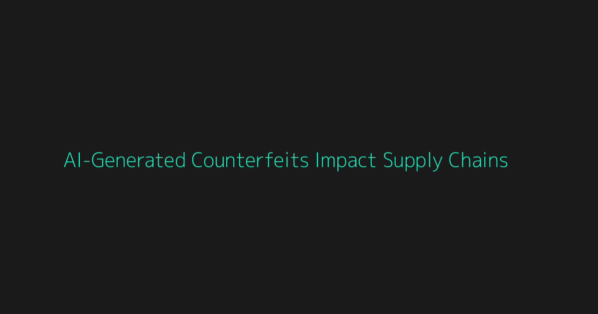 AI-generated counterfeits impacting supply chains