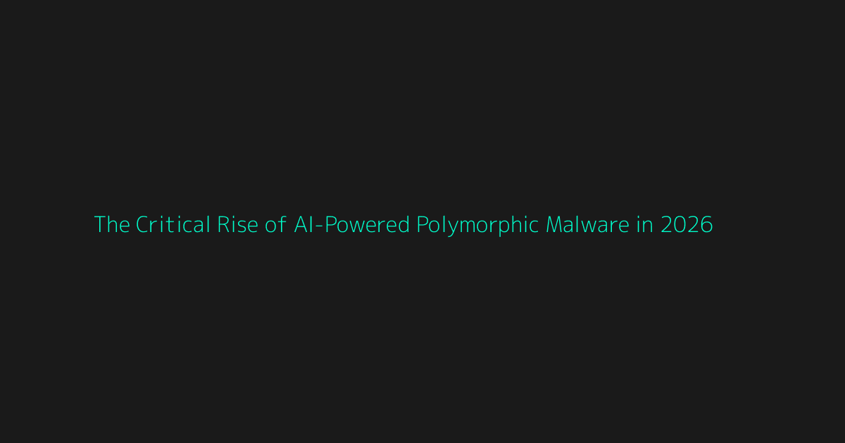 The Critical Rise of AI-Powered Polymorphic Malware in 2026