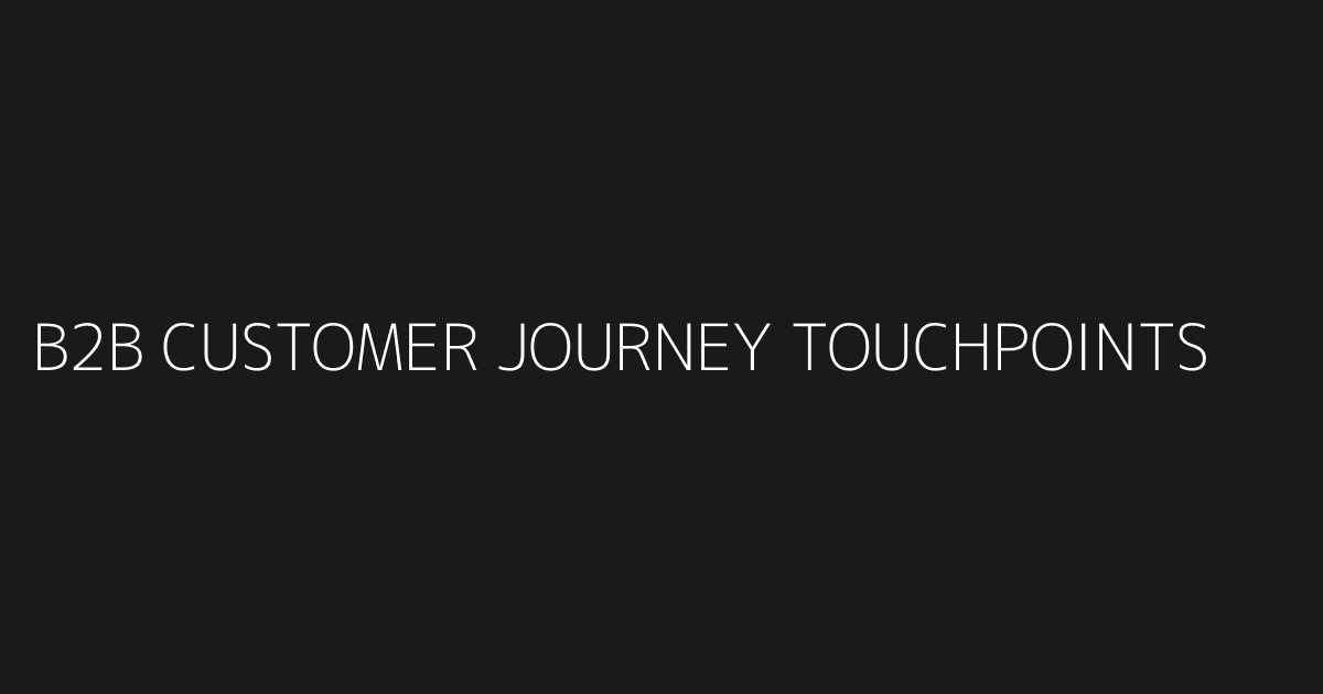 Customer Journey B2B con múltiples touchpoints