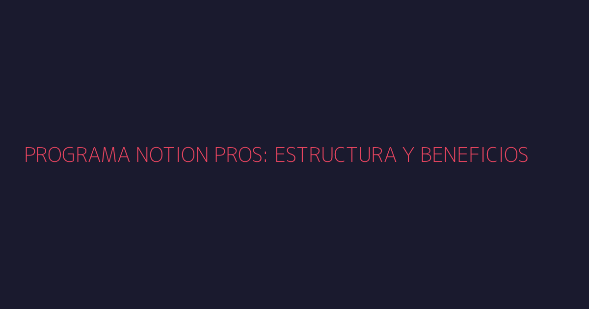 Estructura del programa Notion Pros