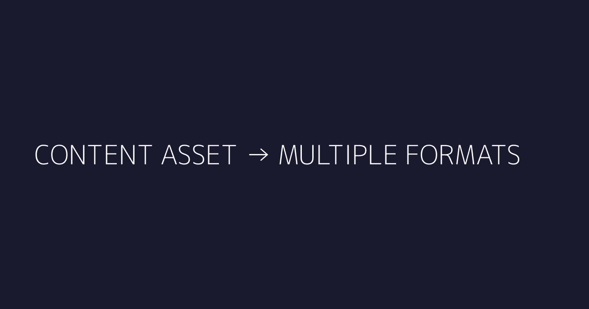 Content Asset transformándose en múltiples formatos