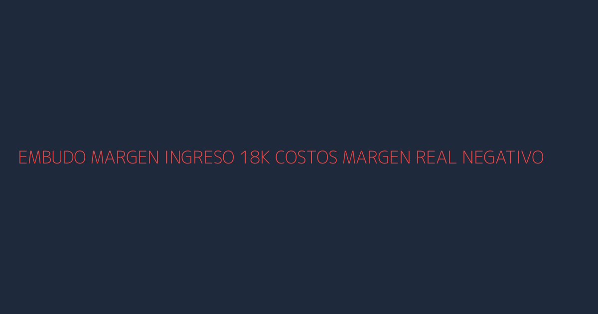 Embudo de margen mostrando cómo un proyecto de 18K puede tener margen negativo