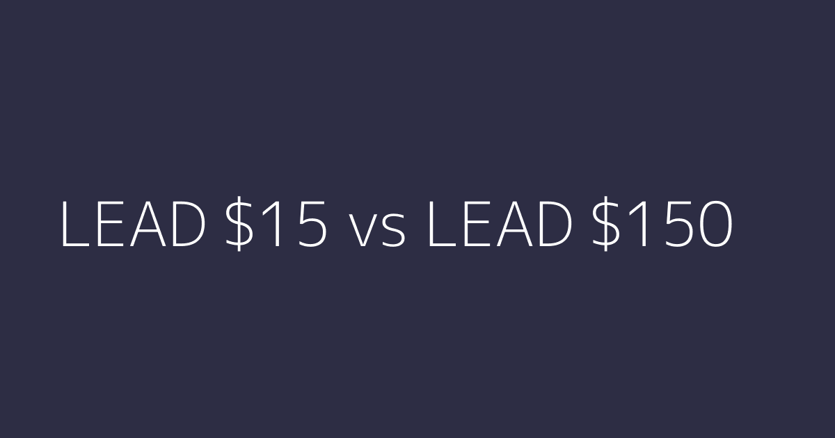 Comparación visual entre lead barato y lead calificado