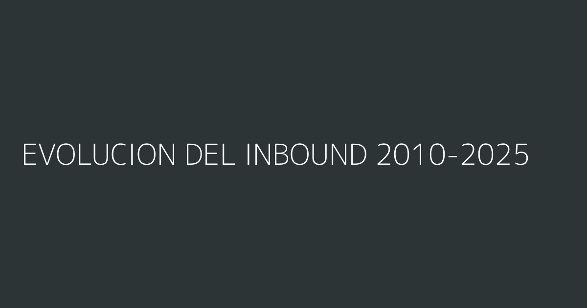 Timeline de la evolución del inbound marketing