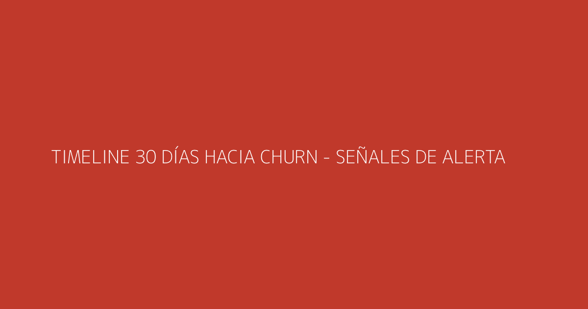 Timeline de 30 días hacia churn con señales marcadas
