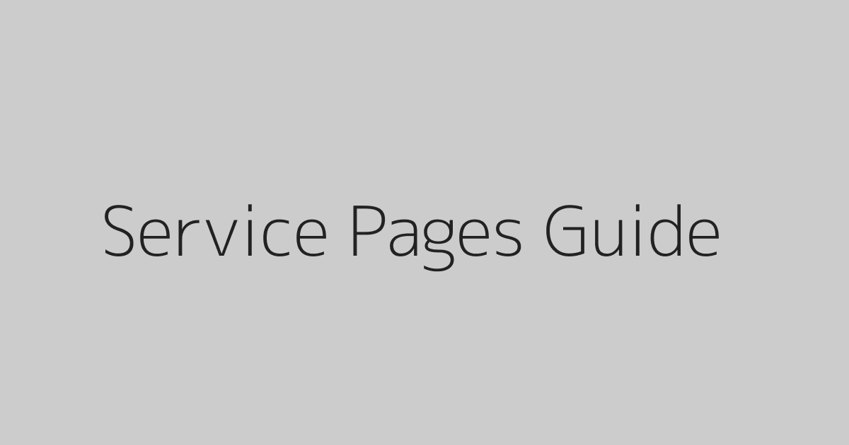 Service Pages Guide