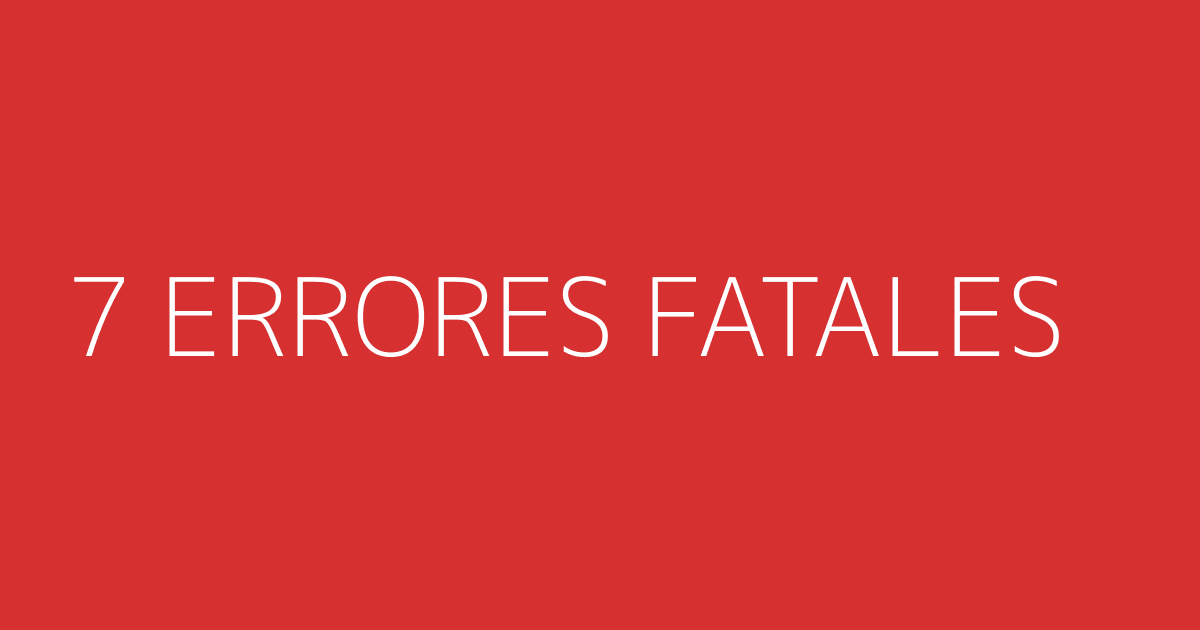 Lista de errores comunes en inbound marketing