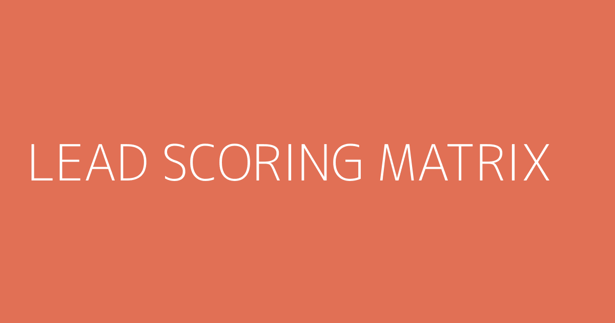 Matriz de lead scoring
