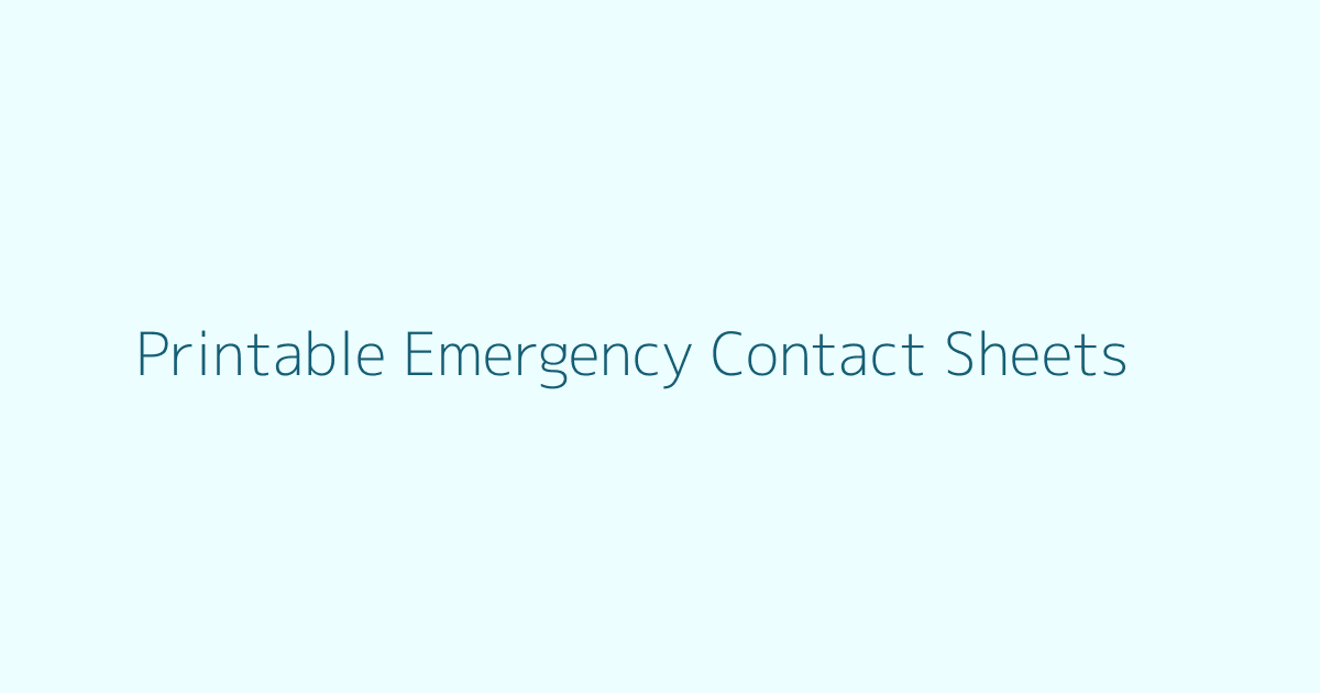 Printable Emergency Contact Sheets featured image