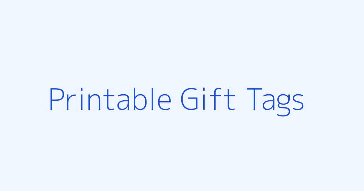Printable Gift Tags featured image
