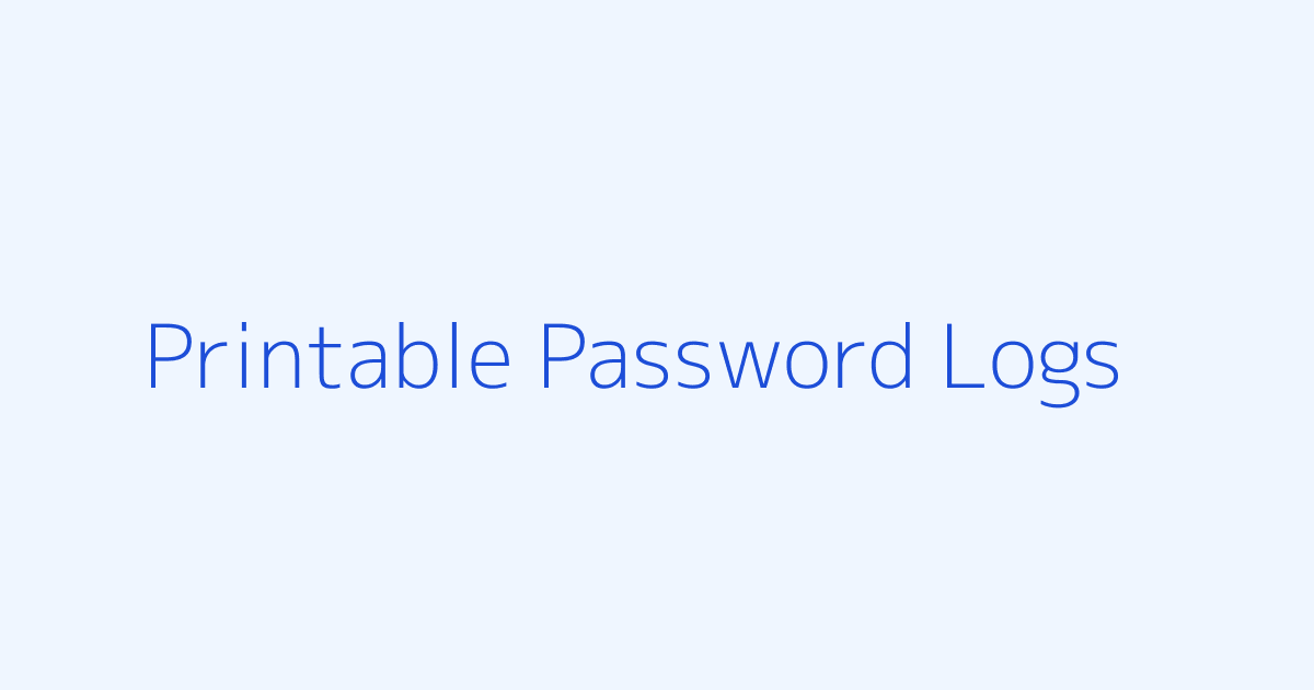 Printable Password Logs featured image