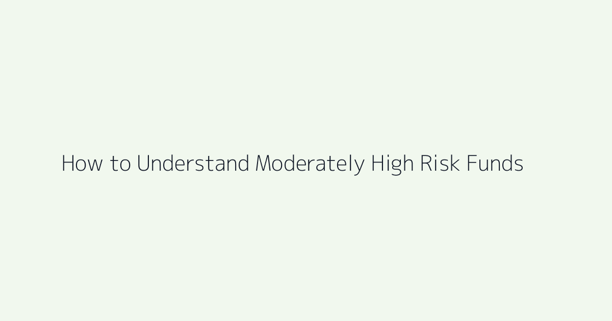 Featured image for How to Understand Moderately High Risk Funds