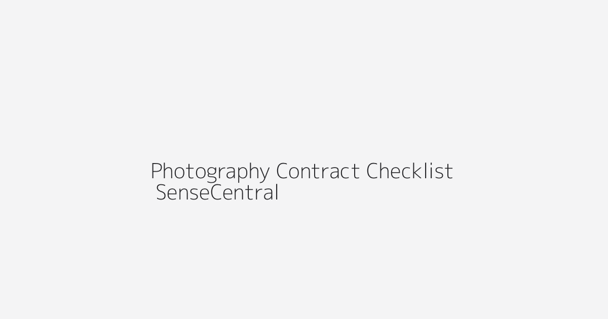 Printable Photography Contract Checklist Ideas featured image