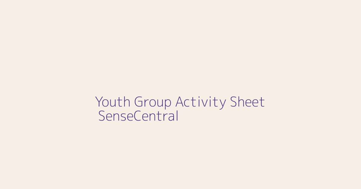 Printable Youth Group Activity Sheet Ideas featured image