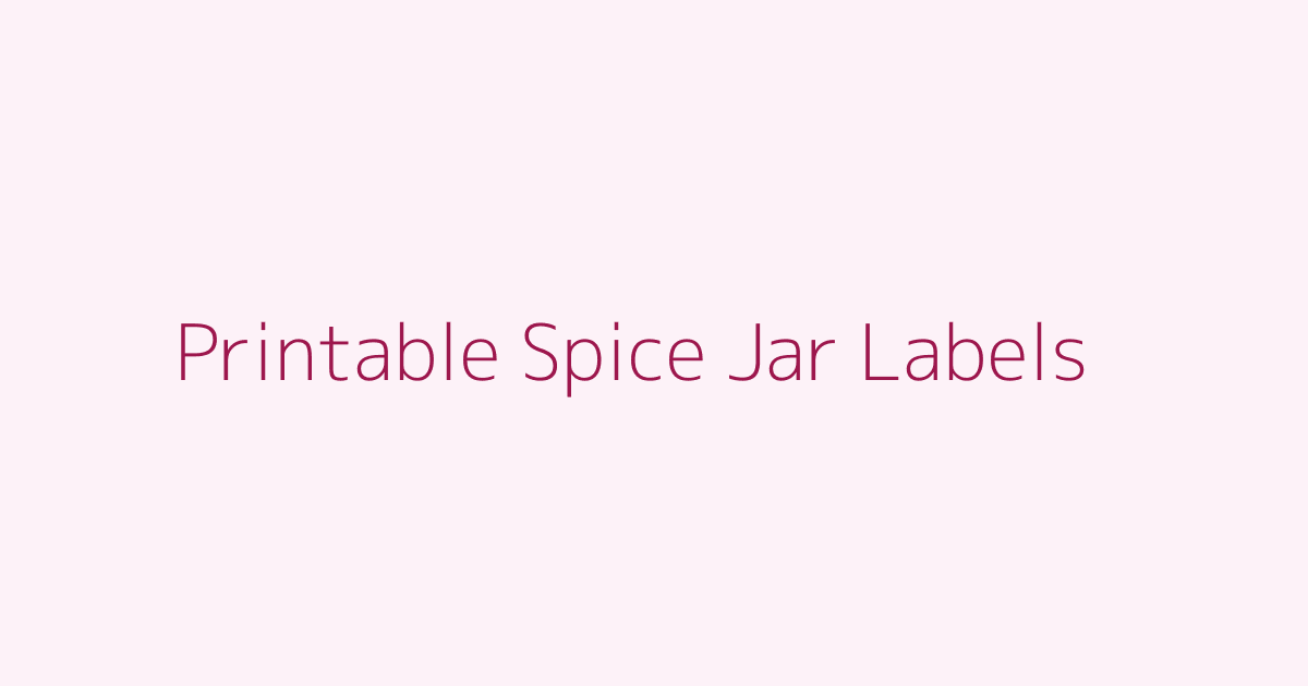 Printable Spice Jar Labels featured image