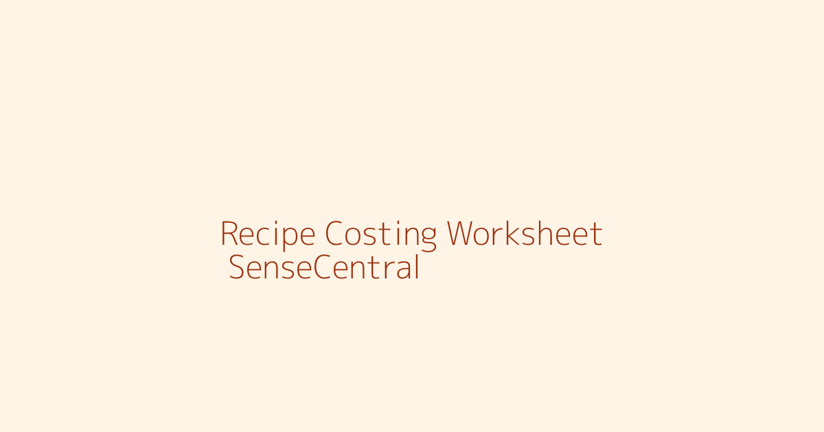 Printable Recipe Costing Worksheet Ideas featured image