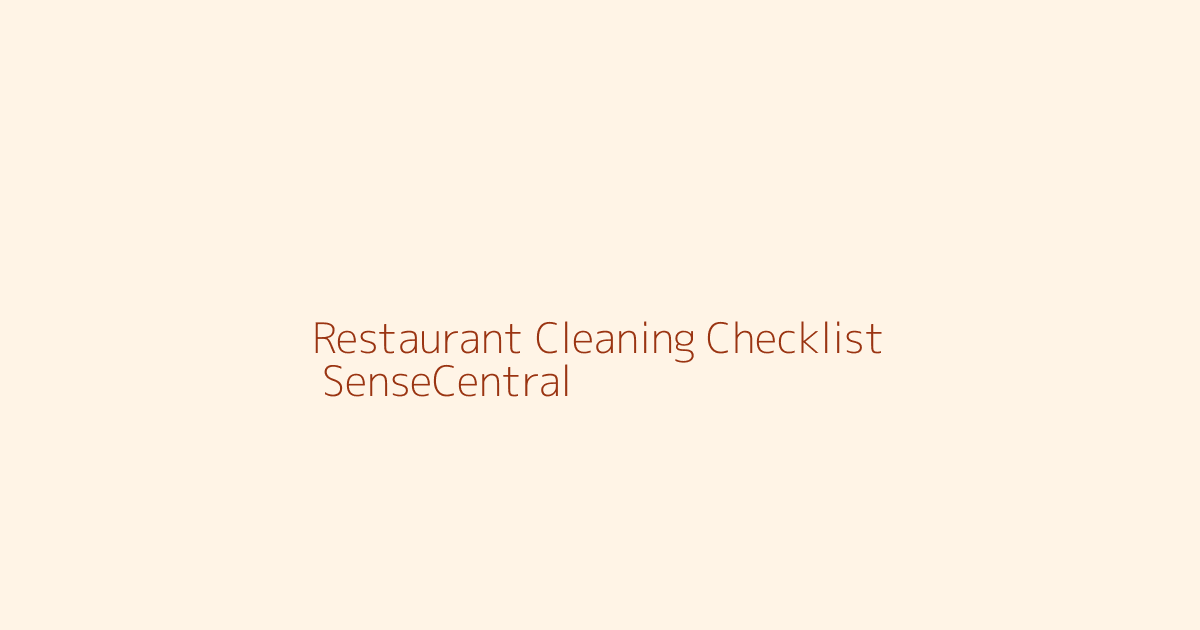 Printable Restaurant Cleaning Checklist Ideas featured image