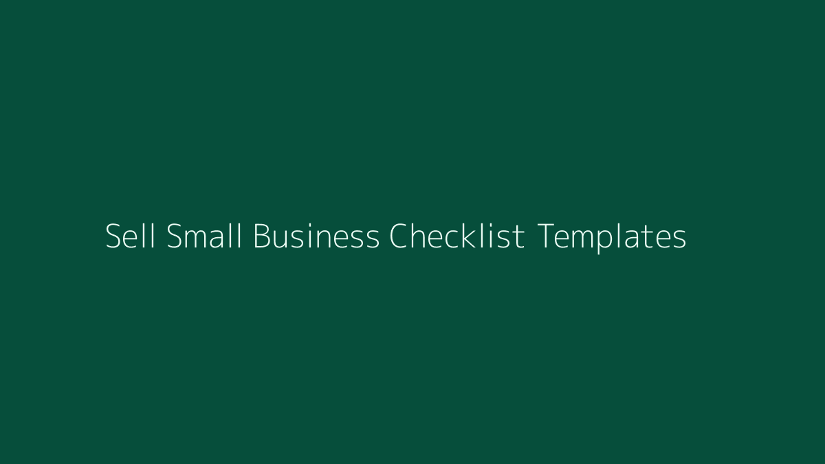 How to Sell Small Business Checklist Templates featured image